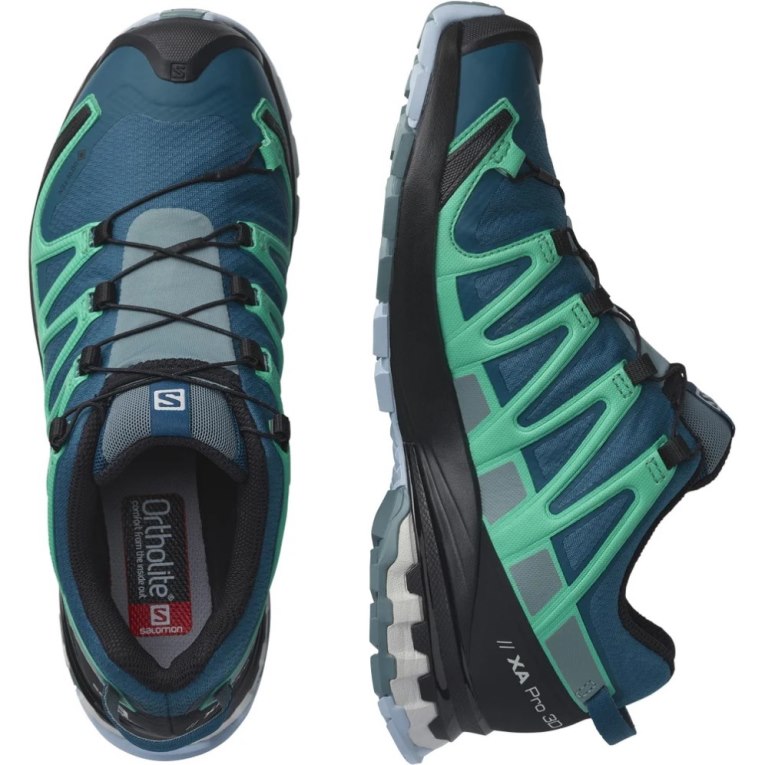 Tenis Para Trail Running Salomon Xa Pro 3d V8 GTX Mujer Azules Turquesa | MX JGZP028